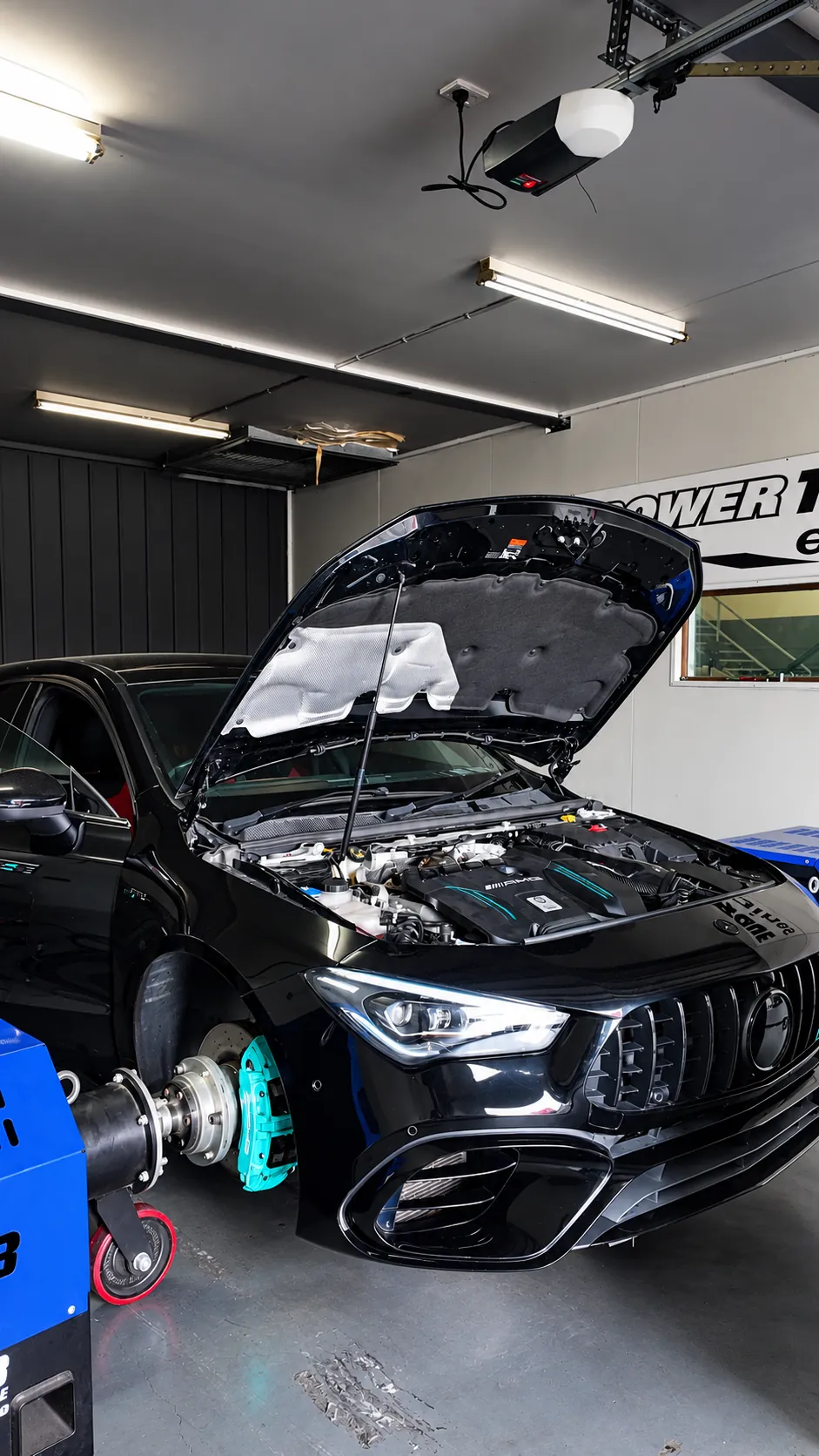 Mercedes-AMG CLA 45 S on the hub dyno at Power Torque's Brendale workshop