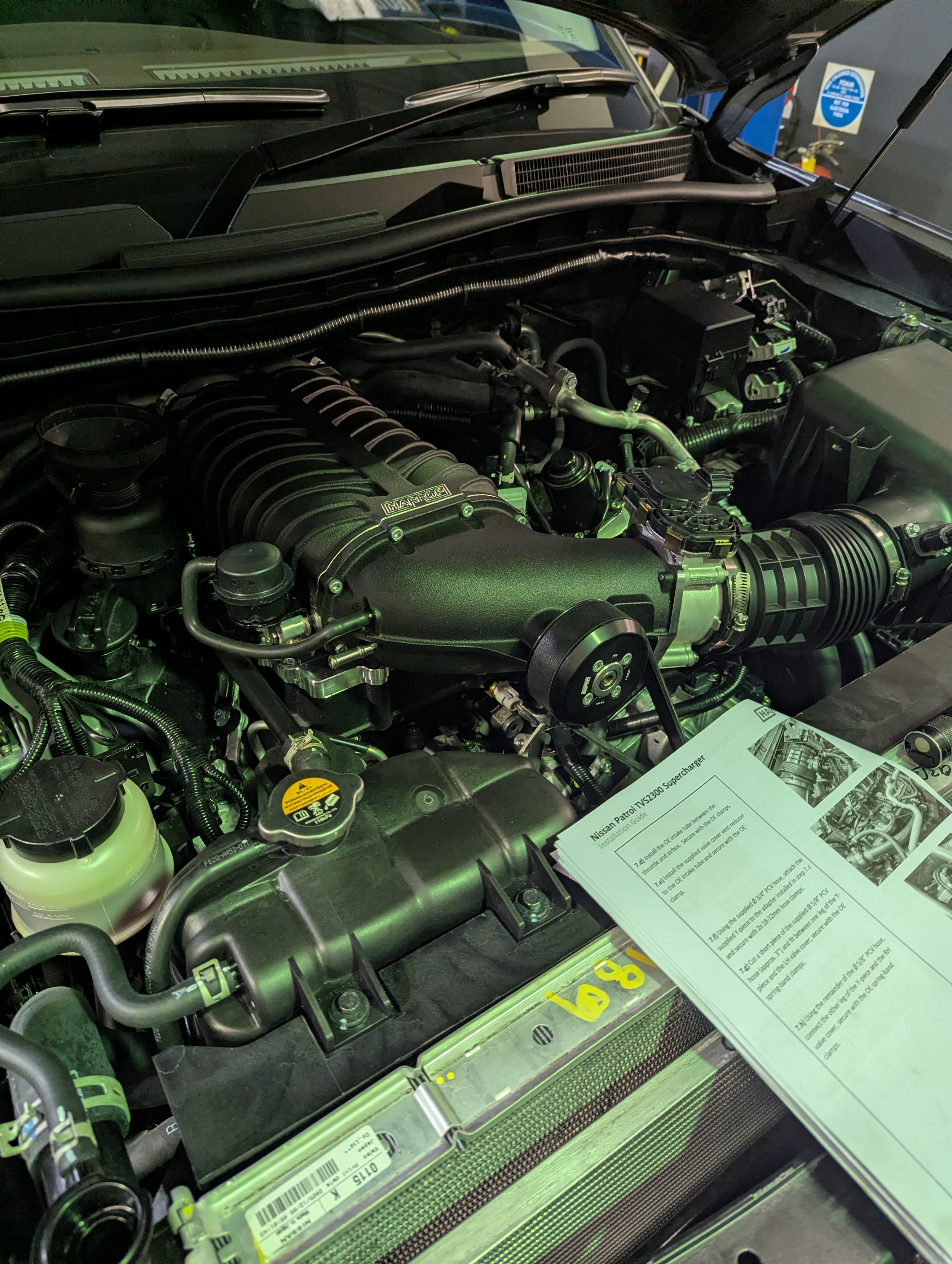 Harrop supercharger fitted and complete on Y62 Patrol