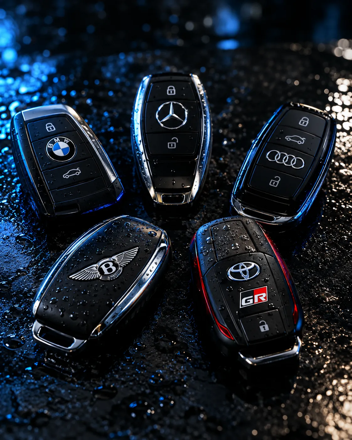 BMW, Mercedes-Benz, Audi, Bentley and Toyota GR smart keys