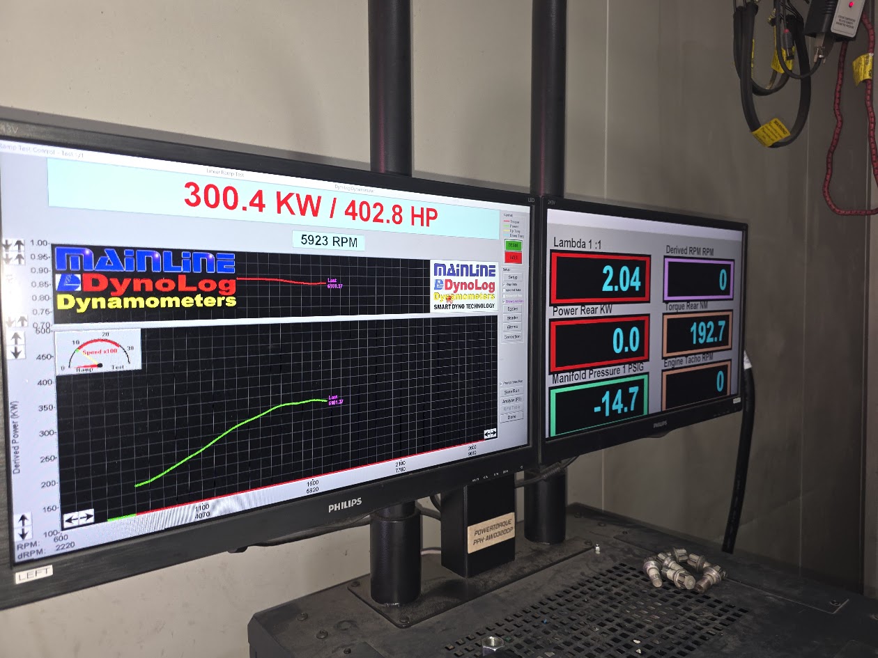 HSV Grange dyno graph — 300.4kW / 402.8HP — Power Torque Performance