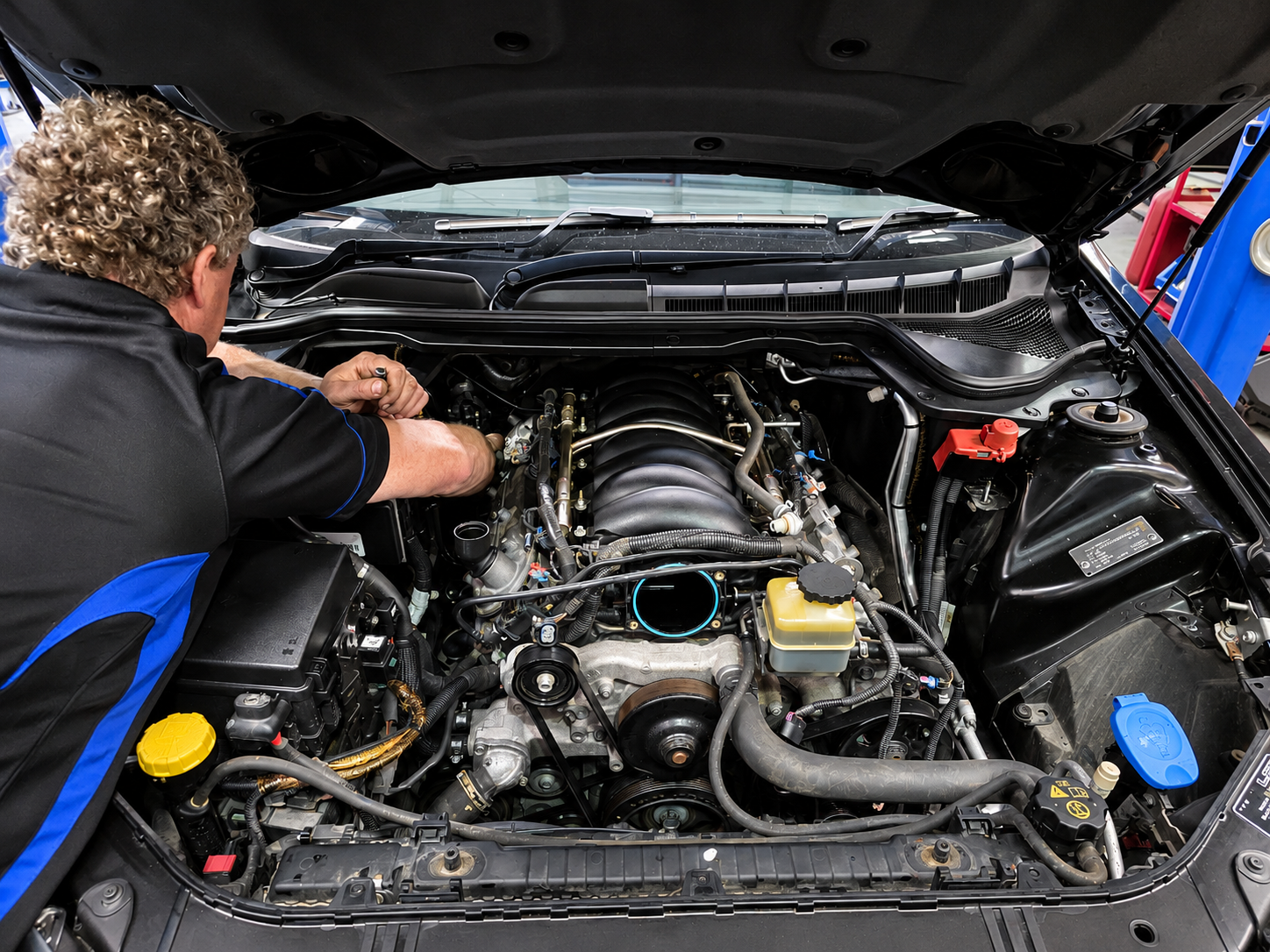 LS engine back in the bay after the cam upgrade